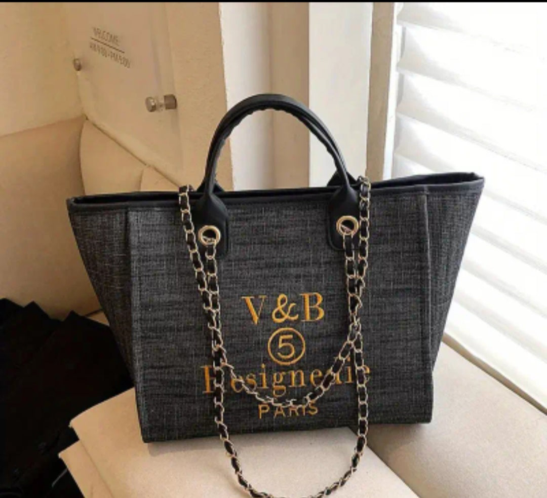 Black Denim Tote